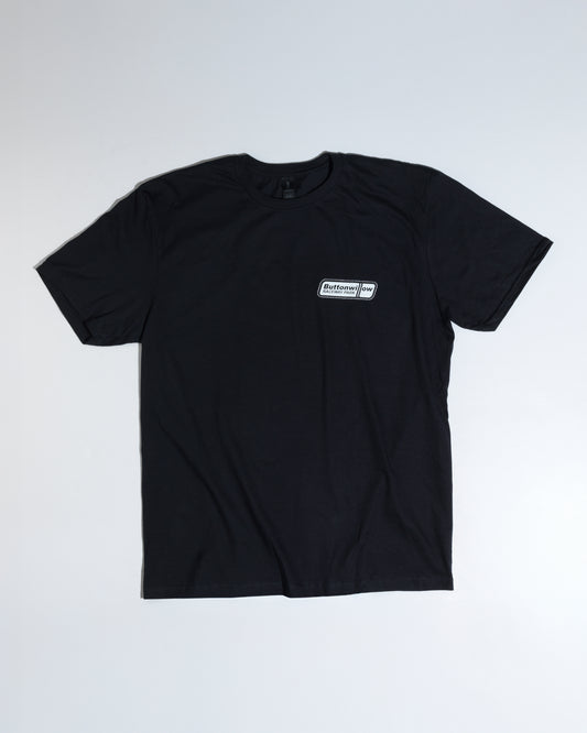 Front Buttonwillow Raceway Black “No Speed Limit” Tee – Dual Track Layout Graphic