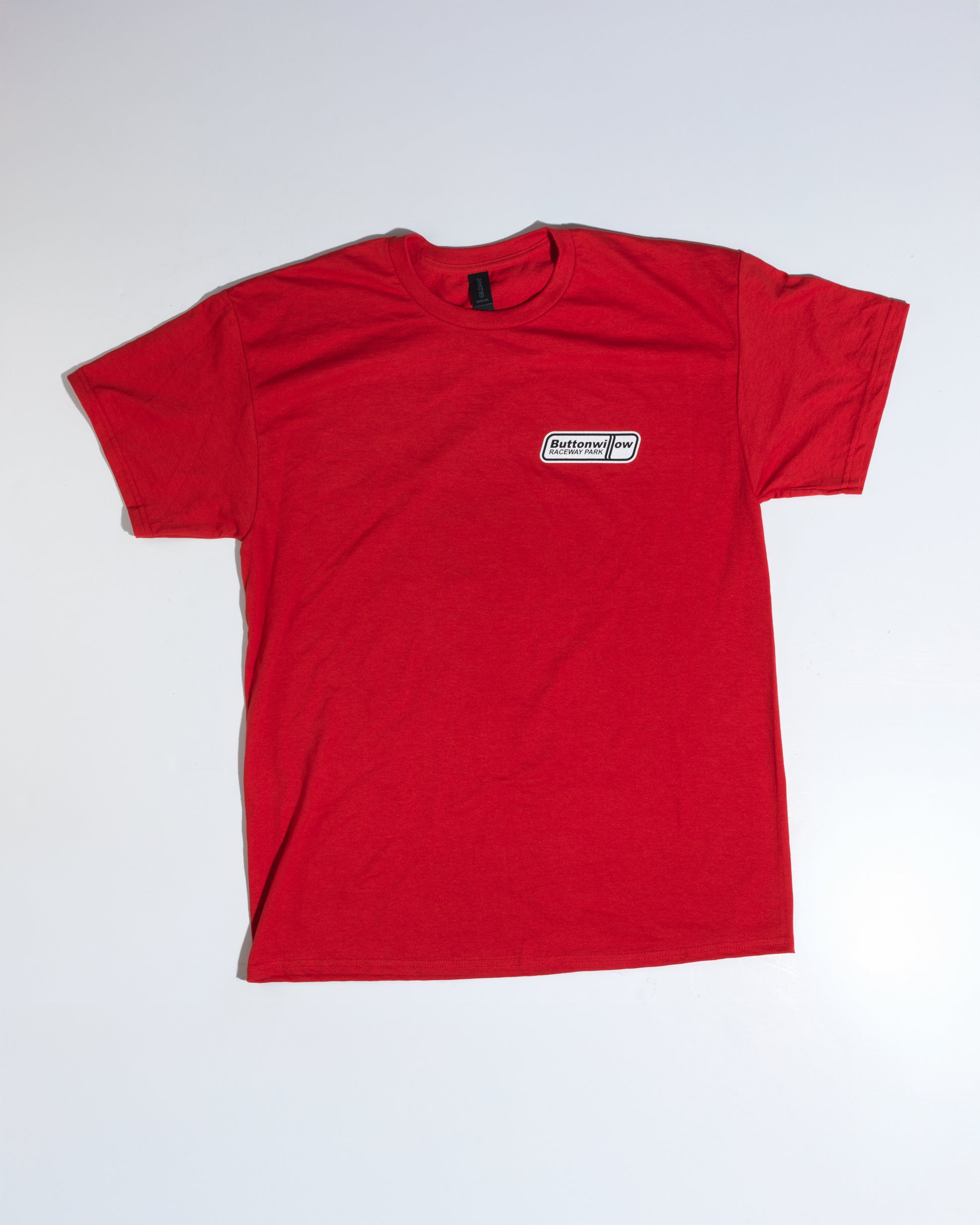 Front Buttonwillow Raceway Red Race Car Tee – Track Map Graphic Shirt